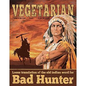 Vegetarian Translation Bad Hunter blikken bord Usa groot NIEUW 40x31cm S4318