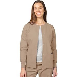 Adar Universeel schrobben voor vrouwen - Ronde Nek opwarmen Schrobben Jas - 602 - Khaki - XL