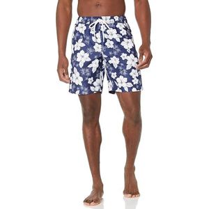 Amazon Essentials Heren Zwembroek van 23cm met Gaasvoering, Zakken en Trekkoordsluiting, blauw, 35W / 37L