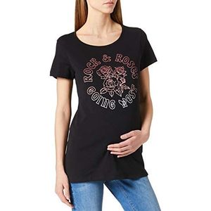 Supermom Dames Tee Ss Rock Rose T-shirt, Black - P090, XXS