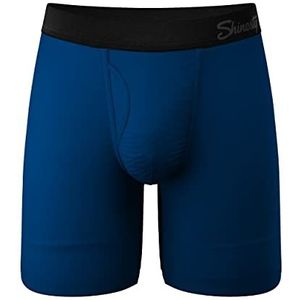 Shinesty Hammock Support Mens Underwear with Pouch | Long Boxer Briefs for Men | US Large Navy Blue