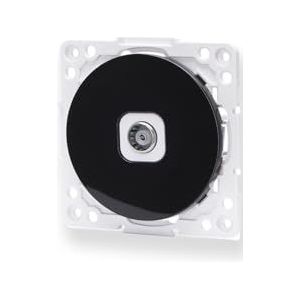 TV-adapter 1-voudig, compatibel met Duitse en Franse stopcontacten, zwart, ideaal voor het aansluiten van videoapparaten.