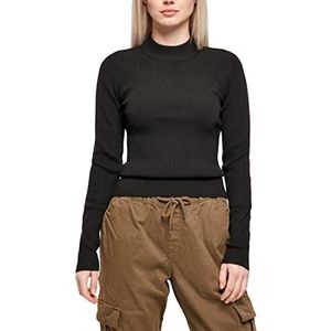 Urban Classics Dames Dames Rib Knit Turtelneck Sweater Sweatshirt, zwart, M