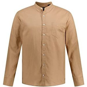 JP 1880, Herenhemd met lange mouwen, lange mouwen, opstaande kraag, moderne pasvorm, zand, 3XL