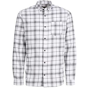 JACK & JONES Jcohunter Check Shirt voor heren, wit, M