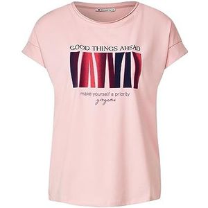 Street One Dames T-shirt met tekst, Soft Legend Rose, 42