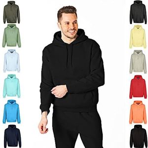 RIPT Essentials RCSWT763 Heren Hooded Soft Touch Loungewear Hoodie Sweatshirt Top, Zwart, L