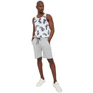 TRENDYOL Heren mannelijke regular fit casual shorts, grijs, XL