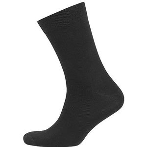 Nur Der Set van 3 sokken zonder elastiek, met comfortabele band, zonder insnijden, van zacht katoen voor heren, zwart, 43/46 EU