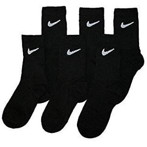 NIKE Performance Cushion Crew sokken met band voor jongens (6 paar), Zwart, 5-7