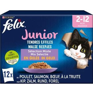 PURINA Felix zacht conisch gemengd kattenvoer junior 12 x 85 g
