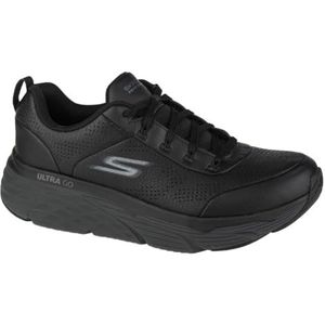 Skechers Max Cushioning Elite Lucid Running Sneakers voor heren, Zwart Leather Charcoal Trim, 40 EU