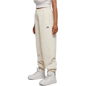 STARTER BLACK LABEL Dames joggingbroek Basic Essential Sweatpants met logo Stick, wijde pijpen, broekzakken, elastische tailleband, maat XS tot XL, Palewhite, M