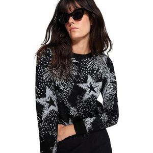 Trendyol Dames Kerstmis Lange Mouwen Regular Sweater, zwart, S