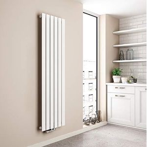 EMKE Verticale radiator, 1600 x 460 mm, platte radiator, eenlaags design, radiator, platte paneelverwarming, centrale aansluiting, verwarming, wit, 850 W