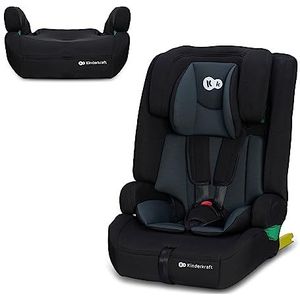 kk KinderKraft KCSAFI02BLK0000 Veiligheidsbevestiging voor autostoel I-Size kinderzitje met Isofix Top Tether verstelbare hoofdsteun 1-2-3 9-36 kg tot 12 jaar veiligheidscertificaat ECE R44/04 Zwart