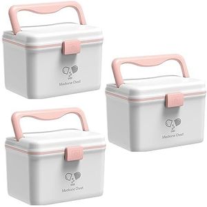 TUKA-i-AKUT TKD6402-XL Medicijnbox, 3 x 14,6 l, draagbaar, 2-laags, met handgreep, EHBO-kit, apotheek en medische kast, thuis en buiten, wit