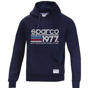 Sparco 01320BM2M, sweatshirt 1977, maat M, blauw, uniseks, volwassenen, meerkleurig, 42/50 EU, 50 hojas, Medium