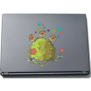 Laptopsticker laptopskin clm027 - grappig klein monster - ogen met hart - 210 x 183 mm sticker