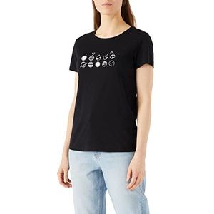 Koton T-shirt voor dames met ronde hals en korte mouwen, zwart (999), XS