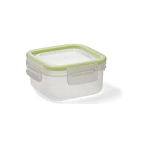 Quid Greenery plastic container, vierkant, 10,8 x 10,8 x 5,6 cm, 0,3 l, transparant