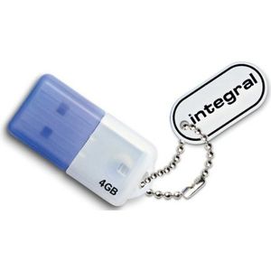 Integral 4GB Mini USB-stick USB Type A 2.0 Blue - USB-sticks (4 GB, USB type A, 2.0, 7 g, blauw)