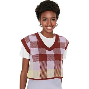 TRENDYOL Dames Crop Knitwear Sweater, bruin, S, bruin, S