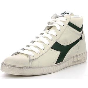 Diadora uniseks-volwassene GAME L HIGH WAXED Hoge sneakers, Wit blad, 43 EU