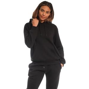 Light & Shade Dames licht en schaduw dames zachte touch loungewear hoody capuchon sweatshirt, zwart, XL UK