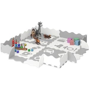 Puzzel Speelmat - Grijs Wit - Schuimrubber - 24-delige Set
