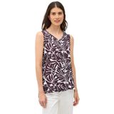 Cecil - Top - Mulberry Red - Mouwloos - V-hals - Grafisch Patroon