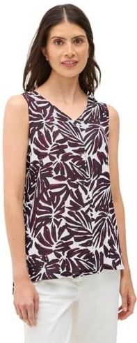 Cecil - Top - Mulberry Red - Mouwloos - V-hals - Grafisch Patroon