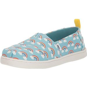 TOMS Klassieke Alpargata instappers voor meisjes, Blauwe gloed in donkere regenbogen, 2 UK