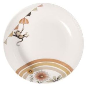 Villeroy & Boch - Boho kids ""Roar like a lion"" kinderbord diep, diep bord voor kinderen, porseleinen bord, soepbord, pastabord, 18,5 cm Ø, vaatwasserbestendig, magnetronbestendig, meerkleurig