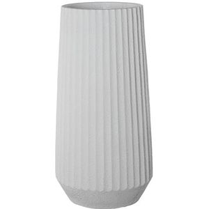 DRW Bloempot van hars, wit, korrelig, 45 x 45 x 90 cm
