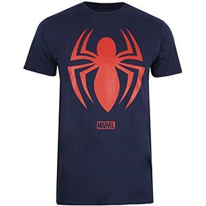 Marvel Spiderman Logo T-shirt voor heren, marineblauw, XL
