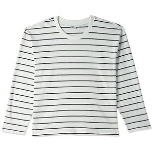 ONLY Women's Long Sleeve Shirt Top Thin Sweater Striped Top ONLLAURA, Colour:White, Size:M