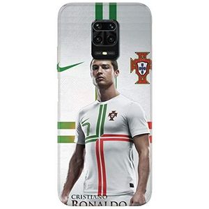 Beschermhoes voor Xiaomi Redmi Note 9S / 9 Pro Cristiano Ronaldo, wit