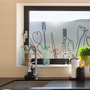 Zelfklevende raamfolie, ondoorzichtig, keuken, zelfklevend, inkijkbescherming voor ramen en douchedeuren, 40 x 200 cm