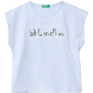 United Colors of Benetton T-shirt voor meisjes en meisjes, Blauw, 140
