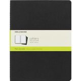 Moleskine Cahier Journal (3-delige set notitieboeken met witte pagina's, kunstleren hoes, extra groot formaat 19 x 25 cm, 120 pagina's) zwart