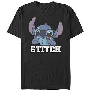 Disney Unisex Lilo & Stitch Stitch Organic T-shirt met korte mouwen, zwart, L