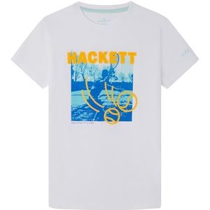 Hackett London Hackett Tennis Tee T-shirt voor jongens, wit (white), 11 Jaren