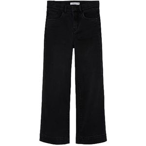 Bestseller A/S NKFROSE HW Wide Jeans 1356-ON NOOS Jeansbroek, Black Denim, 140, Black Denim, 140 cm