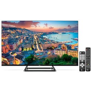 TELE System PALCO32 FL13 TV-Frameloos ontwerp, dubbele grond-en satelliettuner, H.265/HEVC 10bit -Honderden Italiaanse en buitenlandse HD-kanalen - Standaard en ouderenvriendelijke afstandsbedieningen