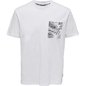 ONLY & SONS T-shirt met print voor heren, wit (bright white), S