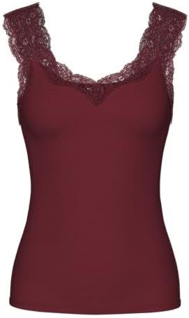 PIECES - PCBARBERA - Top - Merlot - Mouwloos - Slanke Pasvorm
