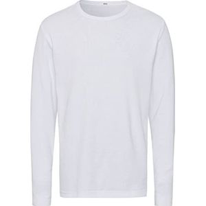 BRAX Heren Style Timon Cotton Blend Structure Soft Jersey kwaliteit shirt met lange mouwen, Wit, XXXL, wit, 3XL