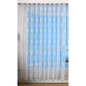 Jacquard boogstore gordijn, 245x300, barok bloemenpatroon wit plooiband universele band vouwband Store, 13142