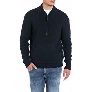 Replay Heren pullover katoen regular fit, 271 Indigo Blue, XS